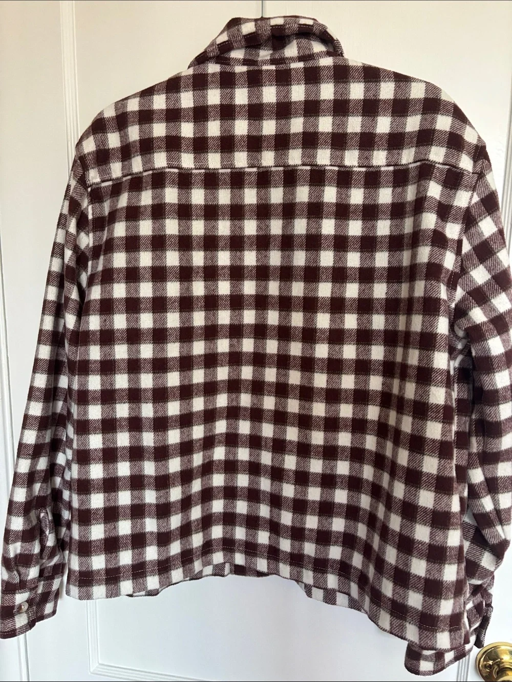 Pacsun Brown Burgundy Cropped Camp Flannel Jacket M
